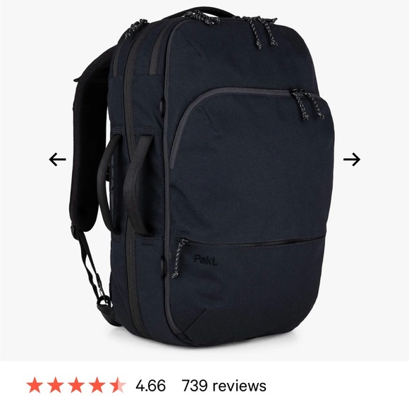 Pakt 45L Black Travel Backpack NWT - Picture 8 of 16